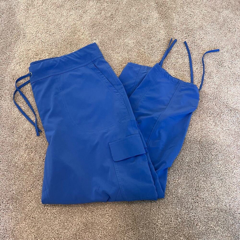 Chicos Women's Zenergy Athletic Jogger‎ Sky Blue Drawstring Pant Size 1 Medium 8